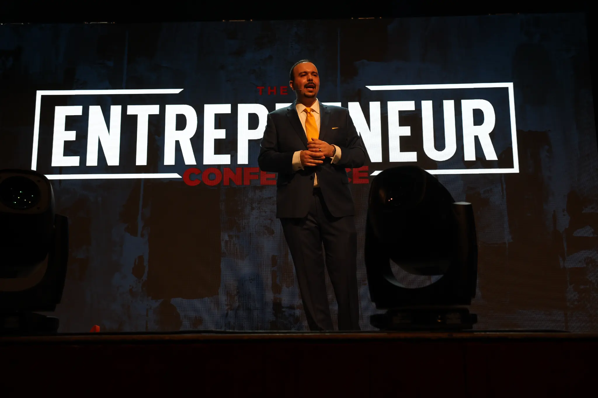 JB Bolvidin on stage at The Entrepreneur Conference